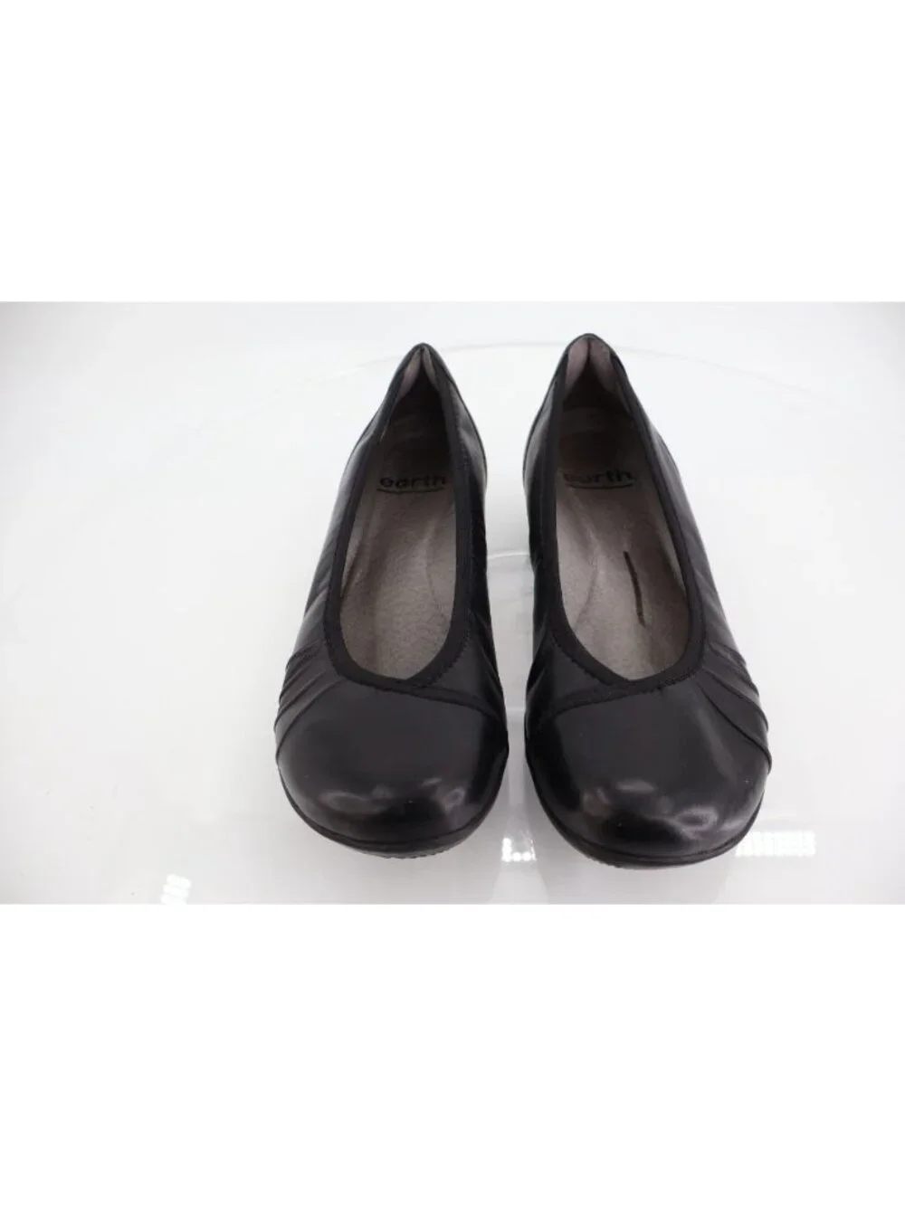 Earth Alder 2 Derby Ballet Flat Black Leather Womens 6 M Slip on Shoes